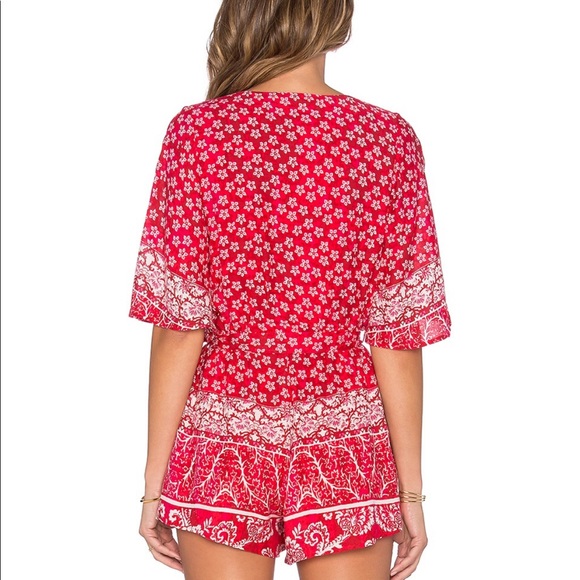 Lovers + Friends Isabelle Red Romper - Picture 2 of 4
